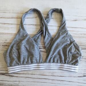 Lively Gray Cross Back Lounge Bralette sz Medium